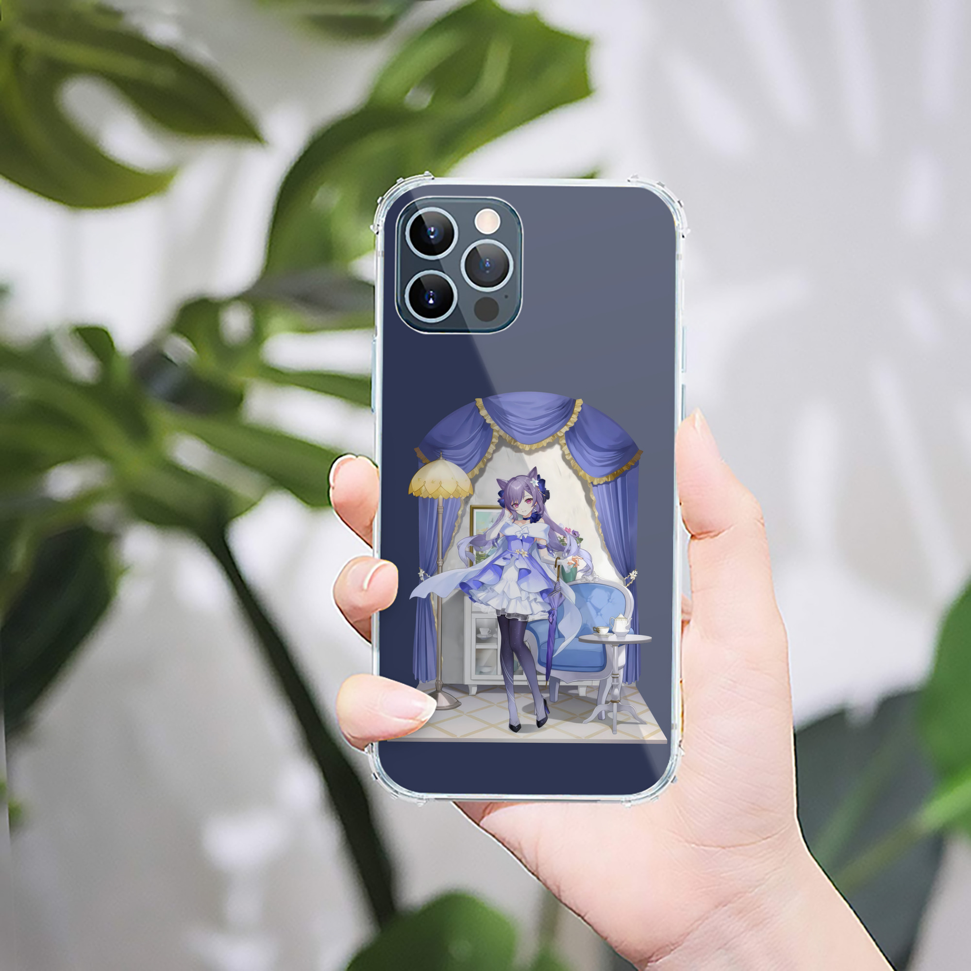 げんし神 刻晴 こくせい genshin Kokusei 【iPhone 12シリーズ対応】透明スマホケース（クリアソフトケース）